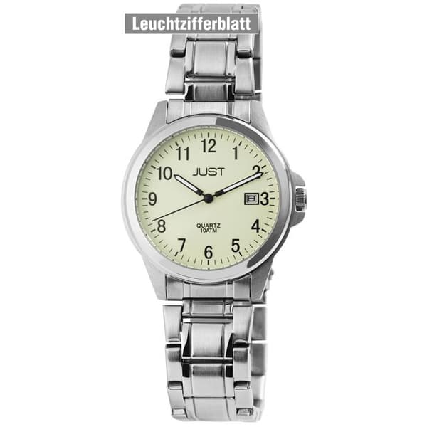 Ur - JUST - Baroon - 38 mm - Sølvfarvet rustfrit stål - Vandtæthed 10 bar Silver