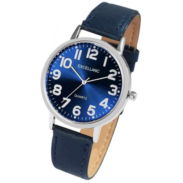 Ur - EXCELLANC - Excellanc - 39 mm - Blå urskive - Blå kunstlæderrem Blå