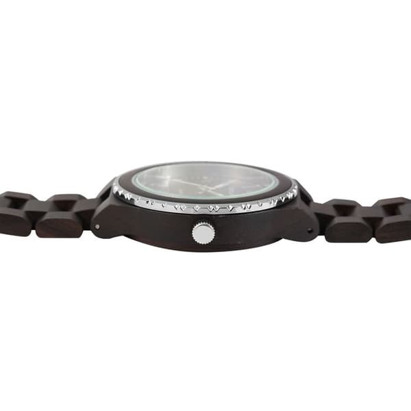 Ur - EXCELLANC - Excellanc - Mørkebrun træ - 43 mm - Rem 22 mm brun