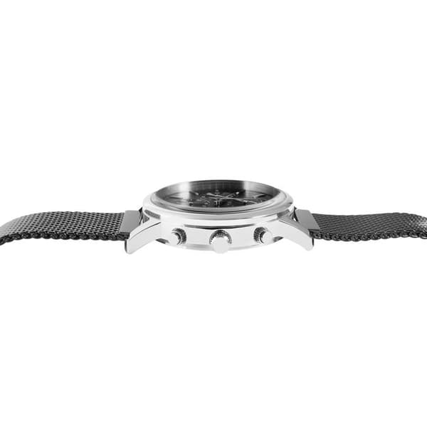 Ur - Albert - Rustfrit stål 42 mm - Antracit skive - Sort mesh armbånd Silver
