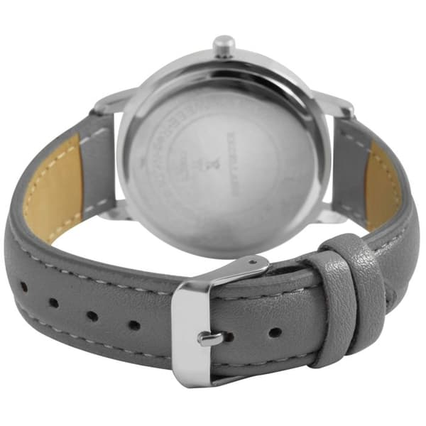 Dameur - EXCELLANC - Excellanc - Grå simili læderrem 18mm - Rund kasse 39mm sølvfarvet - Quartz bevægelse PC21 Grå