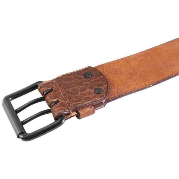 Bälte - LEONARDO VERRELLI - LV0147 - Brun - Äkta buffelläder - Bredd 4,4 cm brun 120 cm