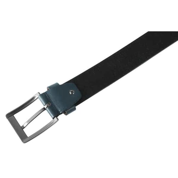 Bälte - LEONARDO VERRELLI - Design XXL - Äkta läder - Blå - 100 cm Blå 100 cm