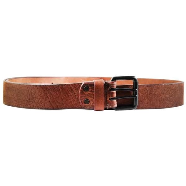 Bälte - LEONARDO VERRELLI - LV0147 - Brun - Äkta buffelläder - Bredd 4,4 cm brun 120 cm