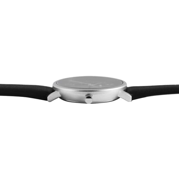 Ur - EXCELLANC - Excellanc - 38 mm - sort urskive - armbånd i kunstlæder Silver