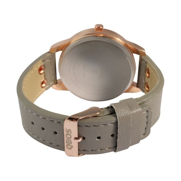 Kello - QBOS - QB0029 - Harmaa - 46 mm kotelo - Mineraalilasi Grå