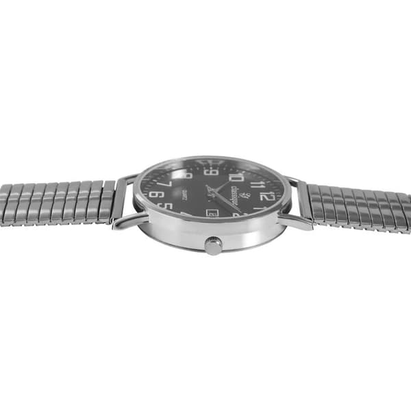 Armbåndsur - KLASSISK - Klassisk - 37 mm - Udvideligt rustfrit stål - Sort urskive Silver