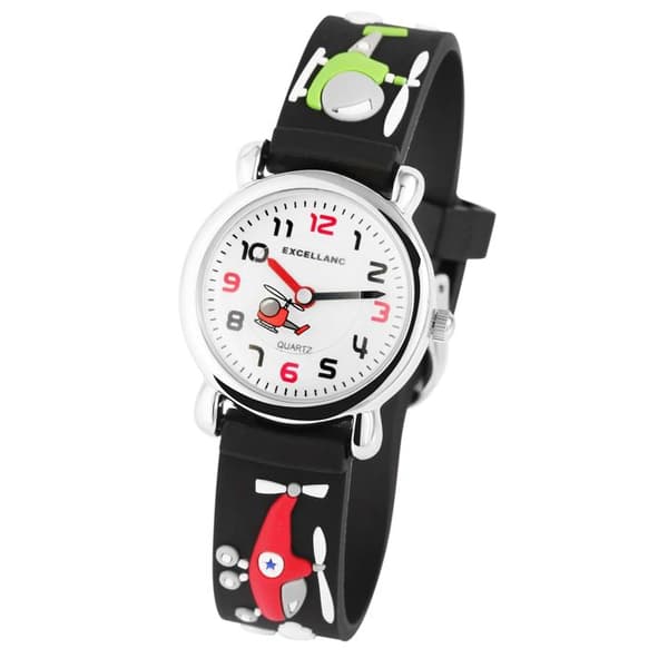 Ur - EXCELLANC - EX0275 - Sølv - Sort silikonearmbånd 14 mm - Kasse 27 mm Silver