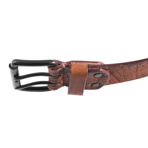Bälte - LEONARDO VERRELLI - LV0147 - Brun - Äkta buffelläder - Bredd 4,4 cm brun 120 cm