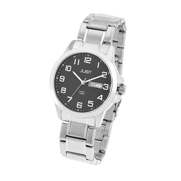Montre - JUST - Anakin - 39 mm - Rustfrit stål sølv - Sort zebra urskive Silver