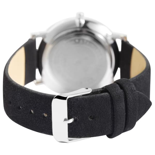 Ur - EXCELLANC - Model Essentiel - Kasse 38 mm - Skive grå/sort - Rem i kunstlæder Silver