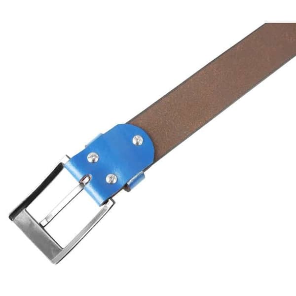 Bälte - LEONARDO VERRELLI - Leonardo Verrelli - Äkta läder - Blå - Bredd 3,8 cm Blå 120 cm