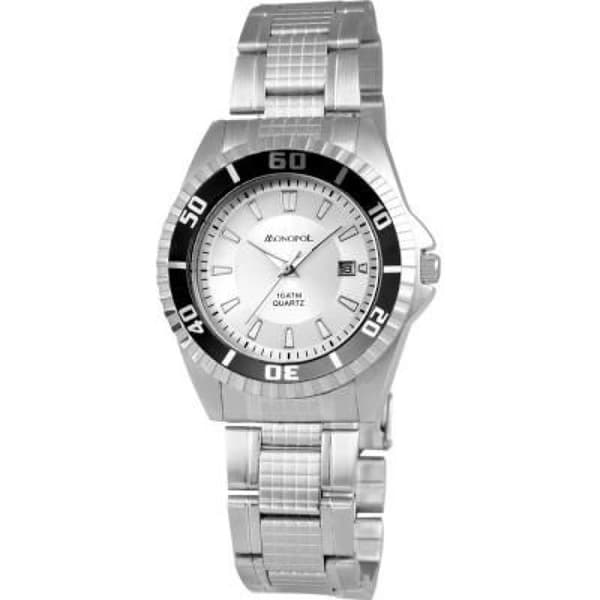Ur - MONOPOL - Monopol - 44 mm - Rustfrit stål - Vandtæt 10 bar Silver