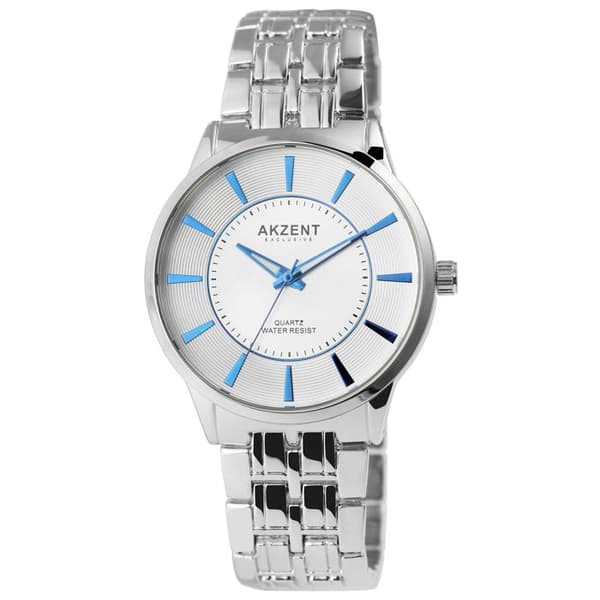 Ur - Akzent Exclusive - Sølv metal - Urkasse 42 mm - Quartz bevægelse Y121 Silver