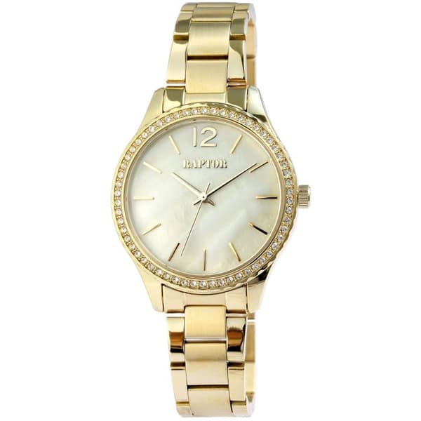 Ur - RAPTOR - Pia - Guld - Perlemorsskive - Rustfrit stål 36 mm gyllene