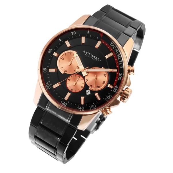 Ur - Charlie - Sort rosaguld rustfrit stål - Kasse 46 mm - Quartz bevægelse VD53 Svart