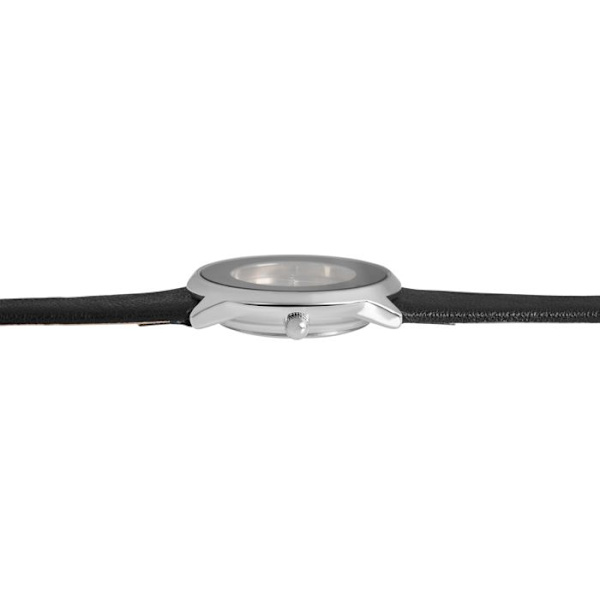 Dameur - ELITE - Klassisk Model - 32 mm - Quartz - Sort imiteret læderrem Silver