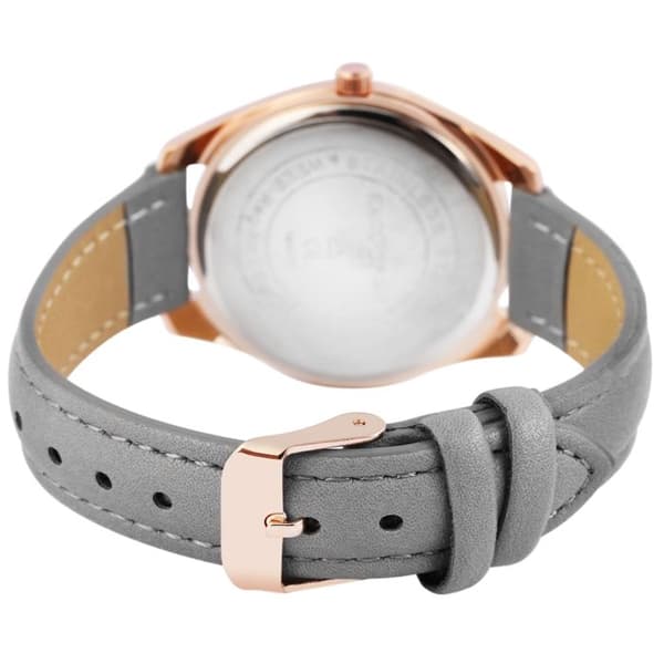 Dameur - EXCELLANC - EX0373 - 36 mm - Grå imiteret læderrem - Quartz PC21 Grå