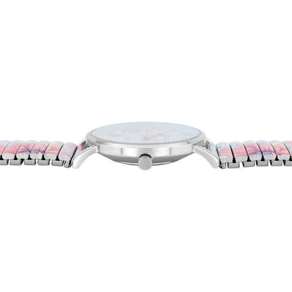 Dameur - EXCELLANC - Excellanc - Urkasse 36 mm - Rustfrit stål - Multifarvet elastisk rem Silver