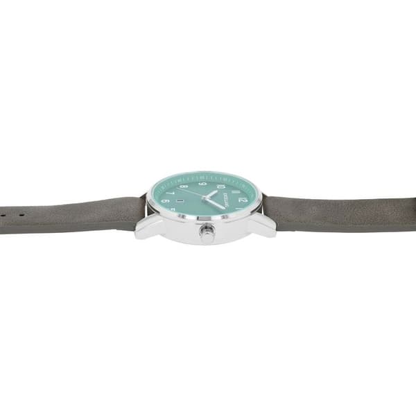 Ur - EXCELLANC - Excellanc - Grøn urskive - Grå simili-læder rem 22mm - Kasse 44mm Grå