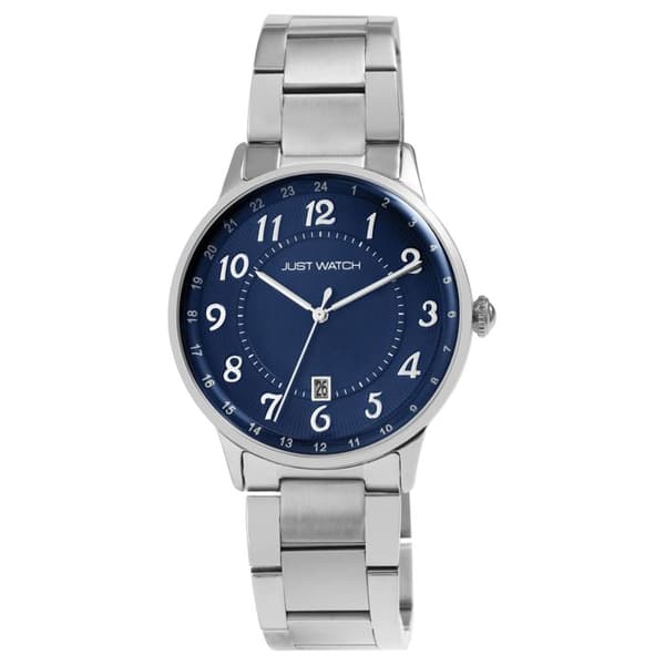 Ur - Lieran - Kasse 42 mm - Blå urskive - Armbånd i rustfrit stål Silver