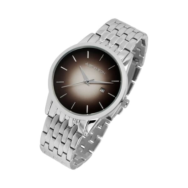 Ur - Kasse - Rustfrit stål - Brun urskive - Quartz Miyota 2035 Silver