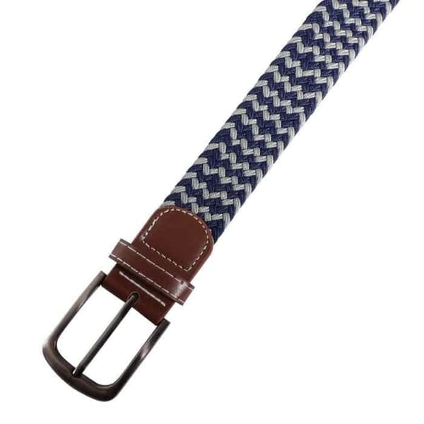 Bälte - XXL 120 cm - Polyester imitationsläder - Bredd 3,2 cm - Unisex grå/svart Grå//Svart 100 cm