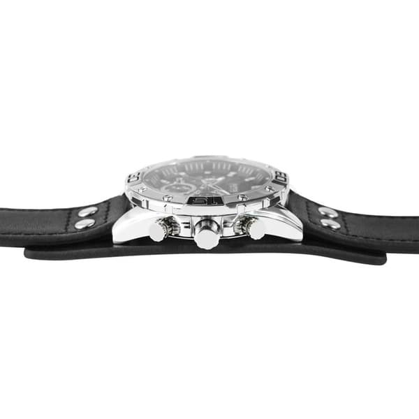 Ur - Lilio - Kronograf - Sort læder - Urkasse 46 mm Svart