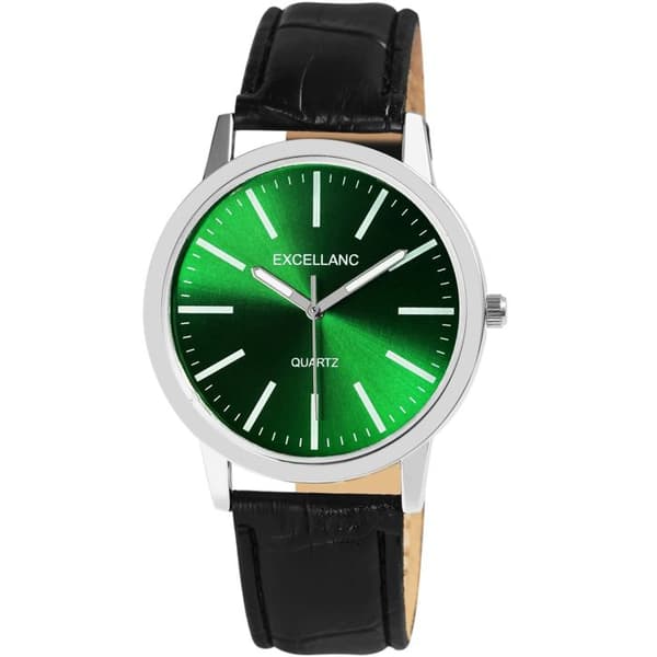 Armbåndsur - EXCELLANC - Excellanc - Sort - Grøn urskive - 40 mm kasse Svart