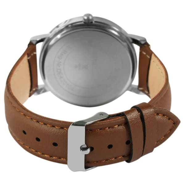 Ur - EXCELLANC - Basic - 38 mm kasse - Brun simili læderrem 20 mm - Kvartsurværk brun