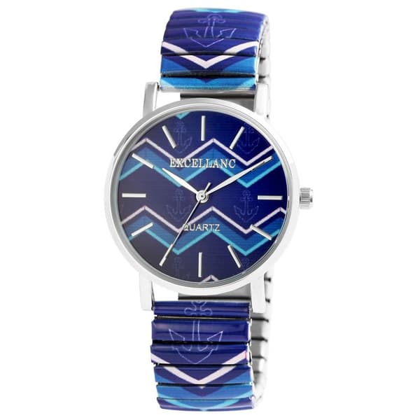 Klocka - EXCELLANC - Excellanc Dam Blå - Justerbart armband i rostfritt stål - Blå urtavla 36 mm - Quartz PC21 Blå