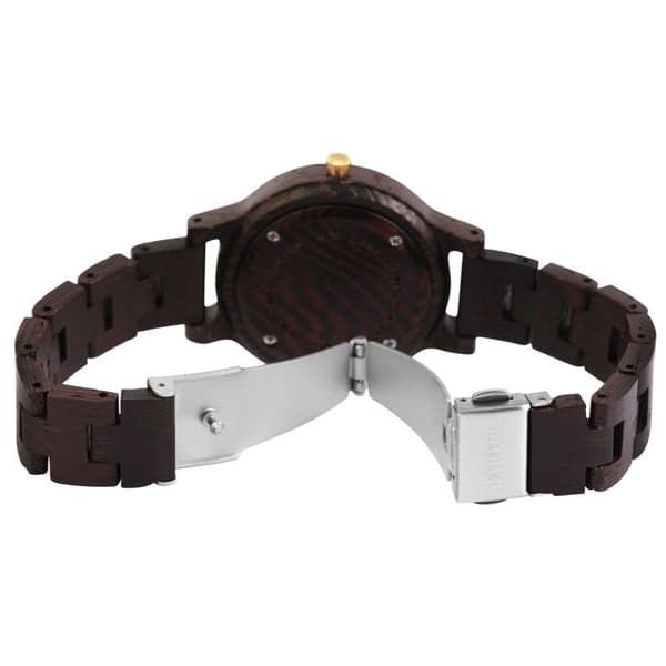 Kello - RAPTOR - Embra - Wenge-puu ruskea - 36 mm - Quartz Miyota 2035 brun