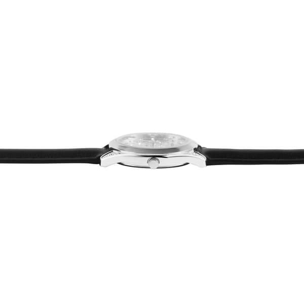 Ur - EXCELLANC - EX0373 - Kasse 36 mm - Sort urskive - Sort kunstlæderrem Silver