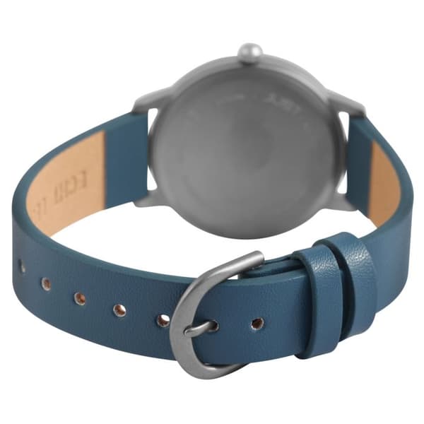 Dameur - JUST - Della - Titanhus - Blå læderrem - 34 mm Blå