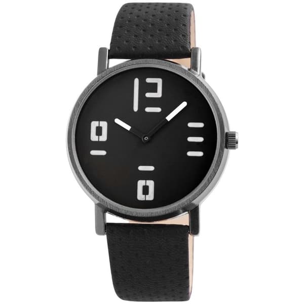 Dameur - EXCELLANC - EX0285 - Metalhus grå 40mm - Sort urskive - 20mm imiteret læderrem Grå