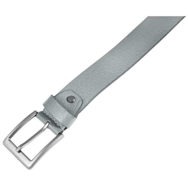 Herrbälte - LEONARDO VERRELLI - 100 cm - Äkta läder - Grå - Bredd 3,8 cm Grå 100 cm