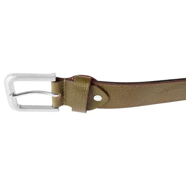 Bälte - LEONARDO VERRELLI - LV0046 - Äkta läder - Grön - Bredd 3,9 cm Grön 110 cm