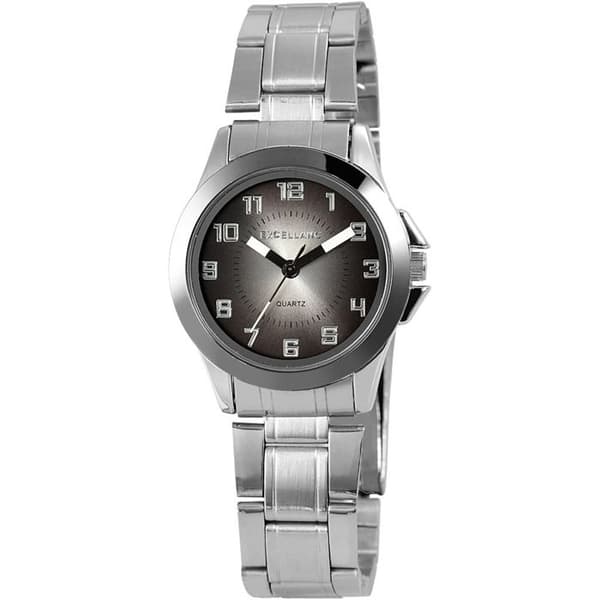 Kello - EXCELLANC - Excellanc - Kotelo 33 mm - Hopeanvärinen ranneke - Musta kellotaulu Silver