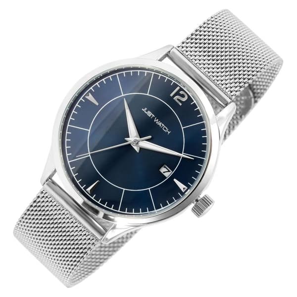 Herreur - Pige - Rustfrit stål mesh - Blå urskive - 42 mm Silver