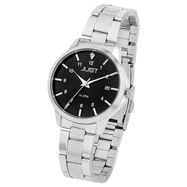 Ur - Amely - Rustfrit stål - Sort urskive 34 mm - Vandtæthed 10 bar Silver