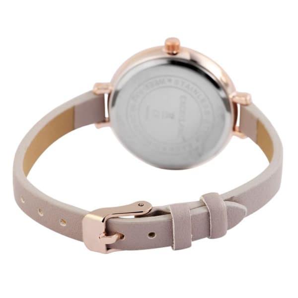 Ur - EXCELLANC - EX0356 - Kasse 35 mm - Rem i grå kunstlæder - Quartz bevægelse PC21 Grå Vit