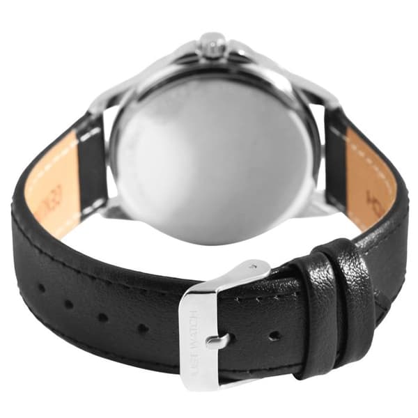 Ur - Bernard - Rustfrit stål - Sort læderrem 20 mm - Vandtæthed 3 ATM Silverfärgad, svart, vit (silverfär