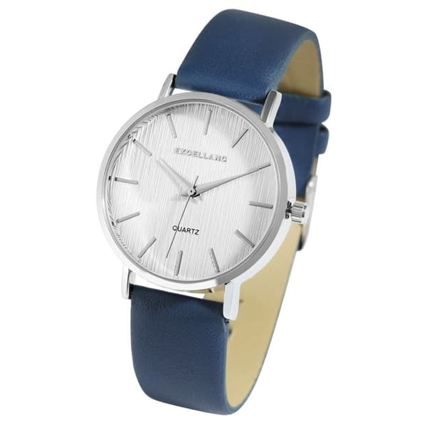 Ur - EXCELLANC - Excellanc - Kasse 36 mm - Blå imiteret læderrem - Quartz Japan PC21 bevægelse Blå