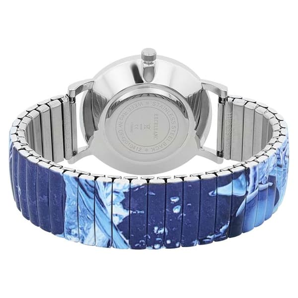 Klocka - EXCELLANC - PC21 - Kapsel 36 mm - Blå urtavla - Utsträckbar bicolor stålarmband Silver