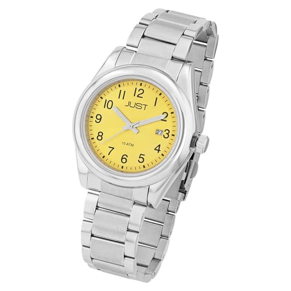 Ur - Mailo - Rustfrit stål 41 mm - Gul urskive - Vandtæt 10 ATM Silver