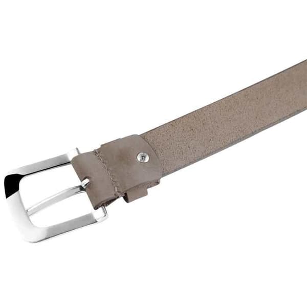 Bälte - LEONARDO VERRELLI - LV0138 - Äkta läder - Grå - 115 cm Grå 135 cm