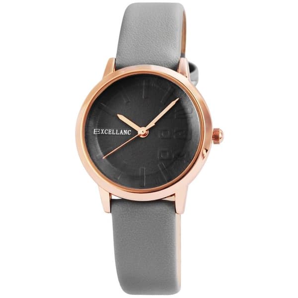 Ur - EXCELLANC - EX0290 - Kasse 30 mm - Grå kunstlæderrem - Quartz PC21 Grå (nyanser av grå)