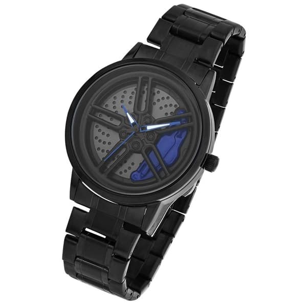 Ur - RAPTOR - Kurt - Rustfrit stål - 42 mm - Sort/Blå Svart
