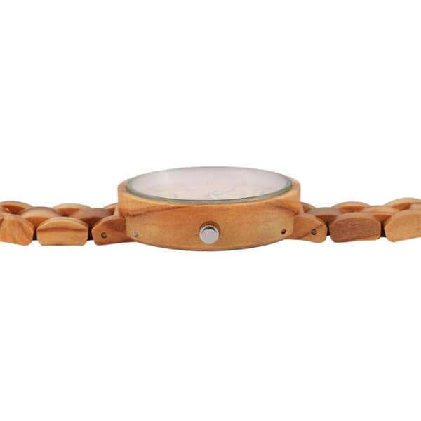 Kello - EXCELLANC - Excellanc - Oliivipuukotelo - 38 mm - 16 mm linkkiremmi brun