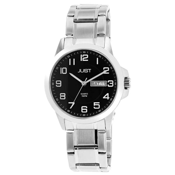 Montre - JUST - Anakin - 39 mm - Rustfrit stål sølv - Sort zebra urskive Silver